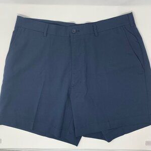 Roundtree & Yorke Navy Blue Work Play Perform Flat Front Men's‎ Shorts Size W36